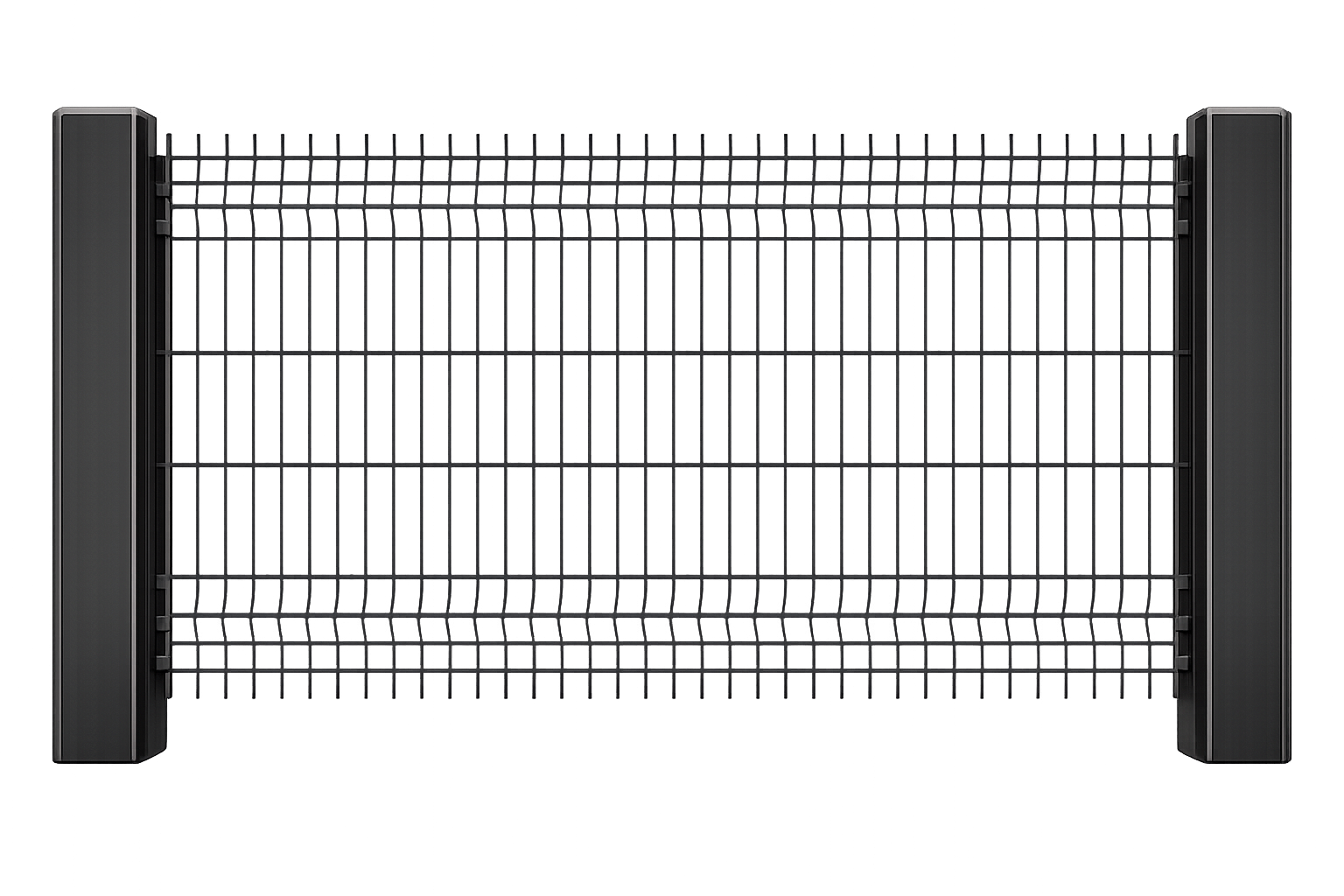 Detalj 3D panelne ograde sa savijenim horizontalnim žicama